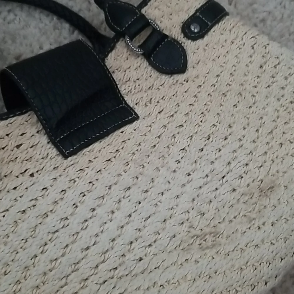 Brighton Handbag Straw Woven and Leather